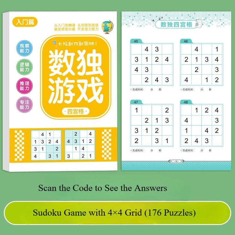 Kids Sudoku Puzzle Book Kindergarten Classroom Learning Toys Focus Training Puzzle Activity Workbook For Preschoolers Ages 6-9