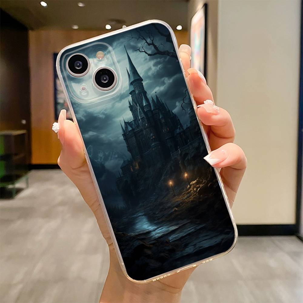 Gothic Castle Personalized Phone Case For iPhone 17 16e 16 15 14 13 12 11mini Pro Max X XR XSMAX 8 7 Air Plus Soft Cover