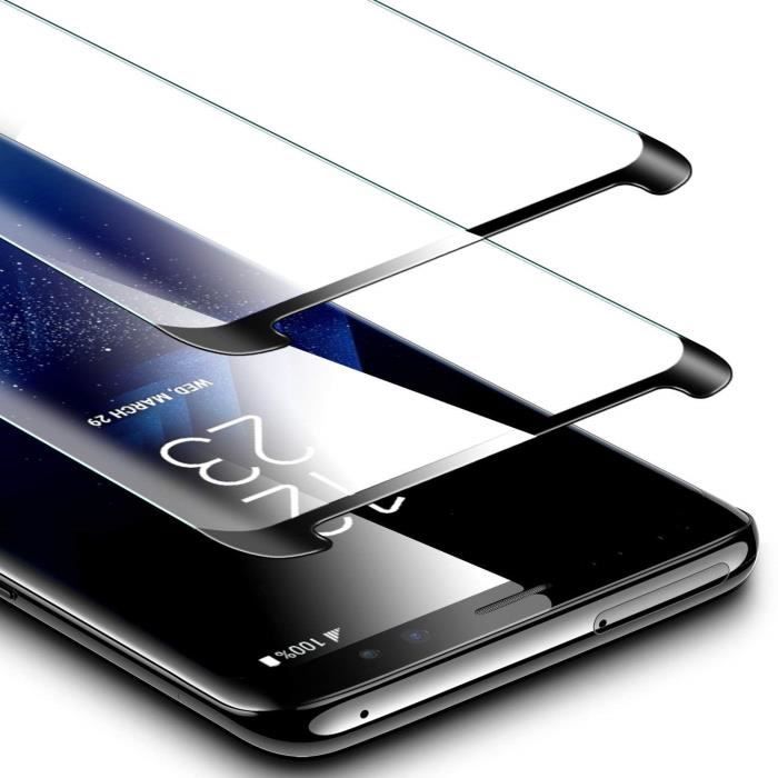 Protecteur d'écran samsung galaxy s9, (paquet de 2) protecteur d'écran en verre trempé galaxy s9 pour samsung galaxy s9