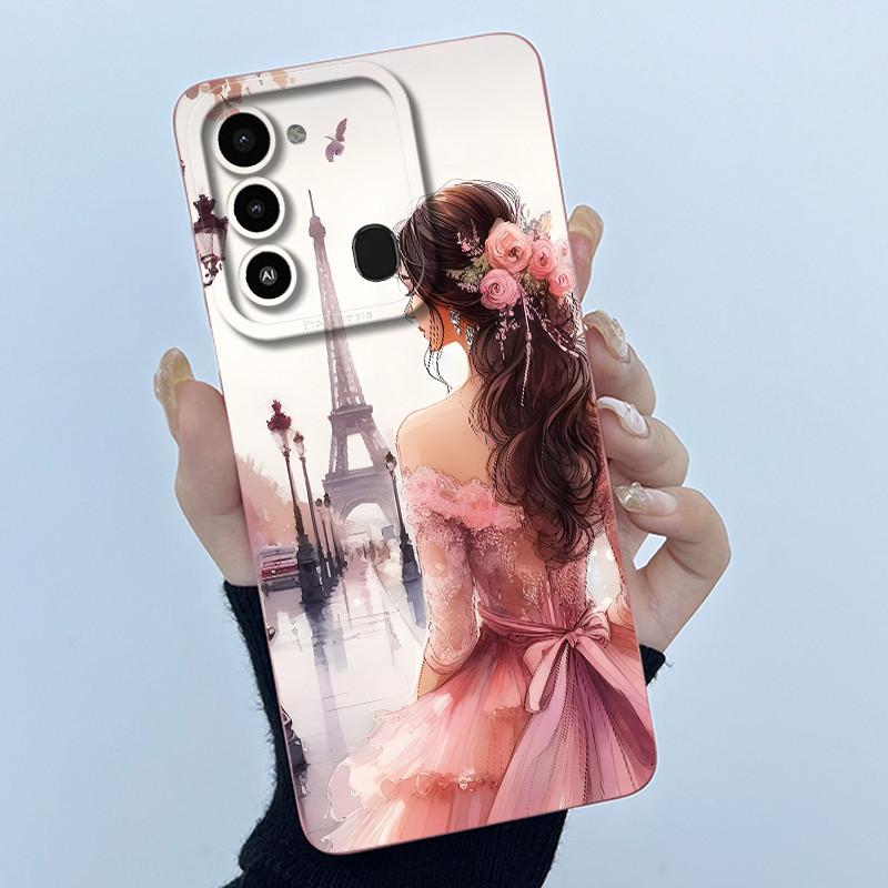For Tecno Spark 8C Phone Case KG5k KG5j Cute Panda Girls Cats Liquid Silicone Back Cover For Tecno Spark Go 2022 Spark8C Funda