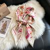 Écharpe carrée florale de luxe légère française impression soie simulation soie foulard foulard de tête foulard pour femmes printemps et été foulard foulard temperament ne