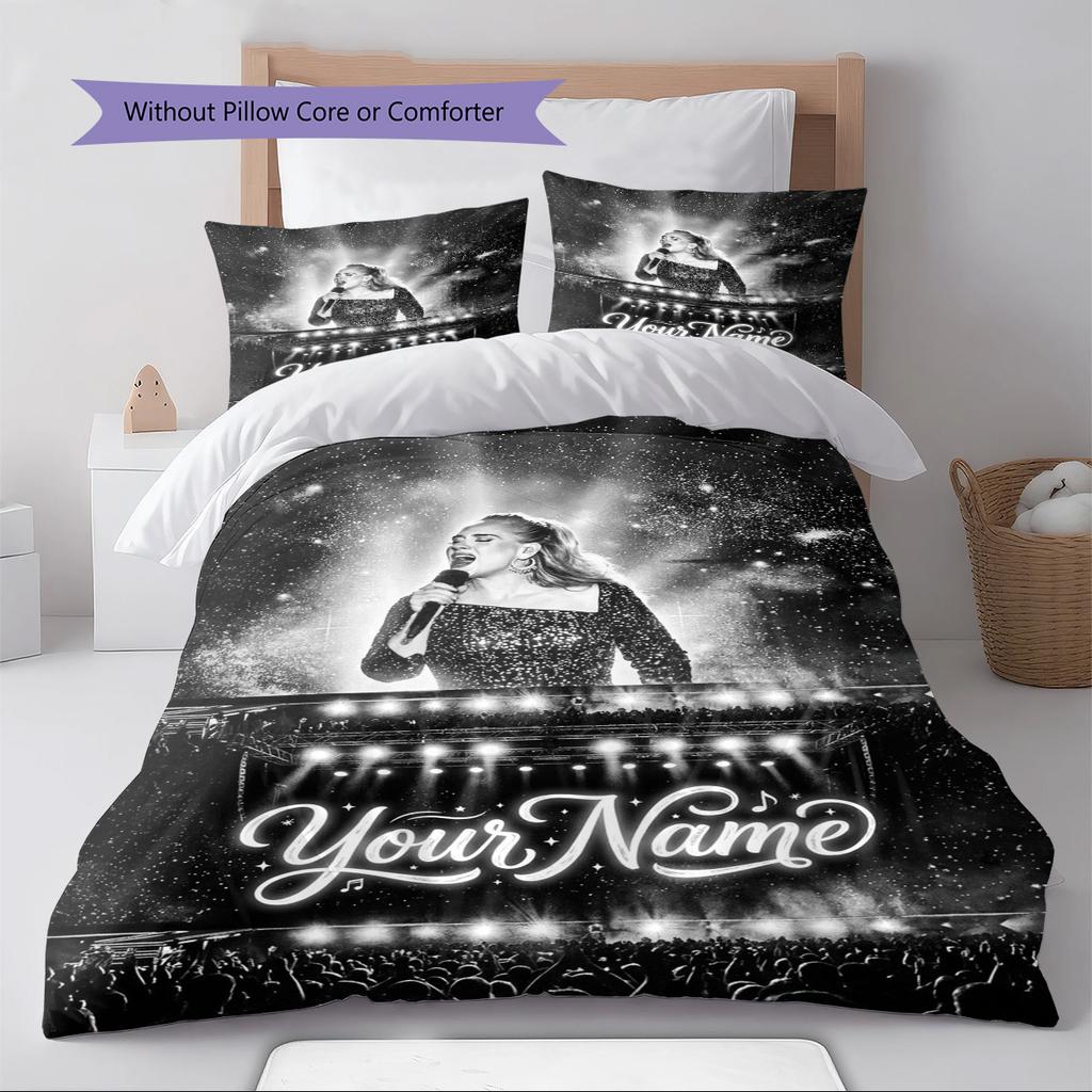 Name Individuell Adele Muster Bettwäsche Set Bettbezug Kissenbezug Heimdeko Geschenk (1 Bettbezug + 2 Kissenbezüge, ohne Füllung)