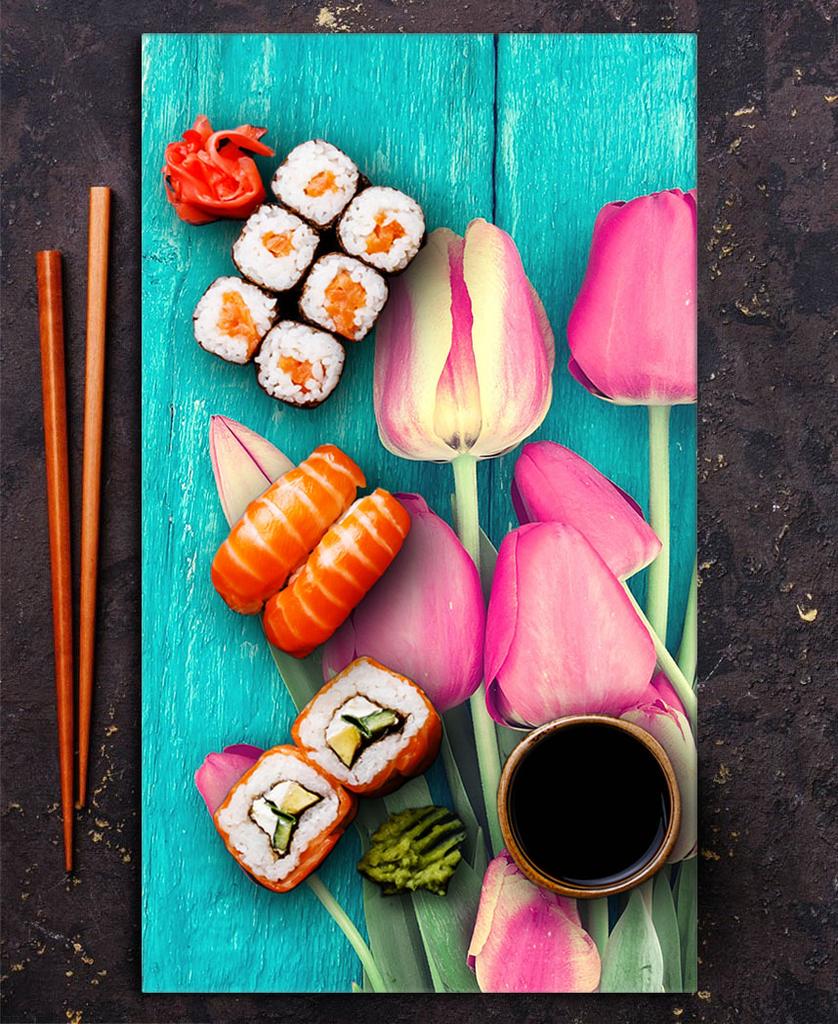 SZKLANA DESKA DO KROJENIA 30x52 Tulipany