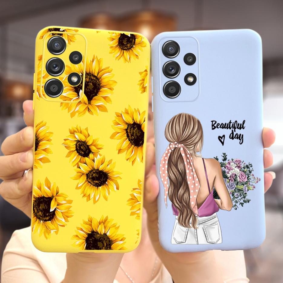 For Samsung Galaxy A23 Case SM-A235F Beautiful Girls Flowers Soft Silicone Case For Samsung A23 A 23 Back Cover GalaxyA23 Fundas