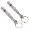 2pcs Stainless Steel Ultrasonic Whistle Portable Trainer Training Tool for Dog Pigeons Birds