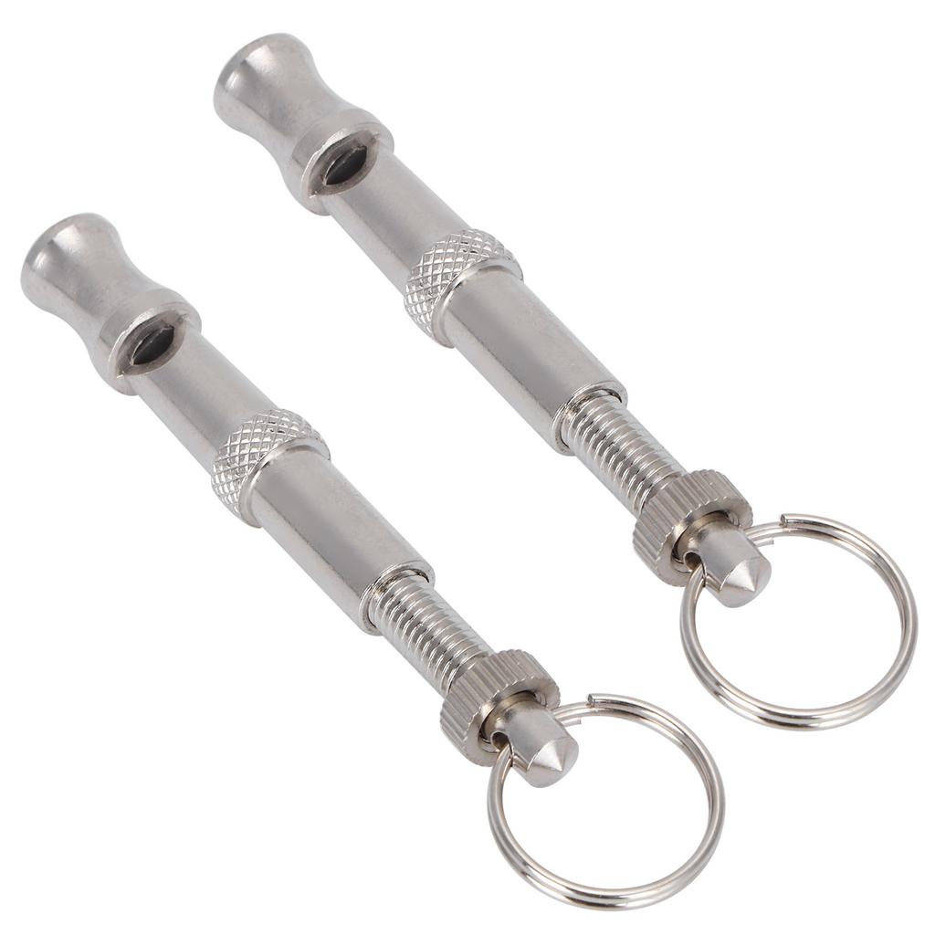 2pcs Stainless Steel Ultrasonic Whistle Portable Trainer Training Tool for Dog Pigeons Birds