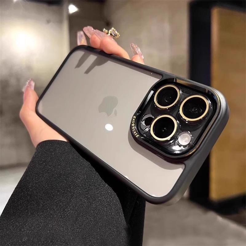 Luanjin Series Suitable for IPhone16promax High Transparent Mobile Phone Case Apple 15 Lens Film 14 Full Inclusive Metal Ring