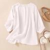 Women's Fashion Loose Casual Summer O-neck 3/4 Length Sleeve T-shirt