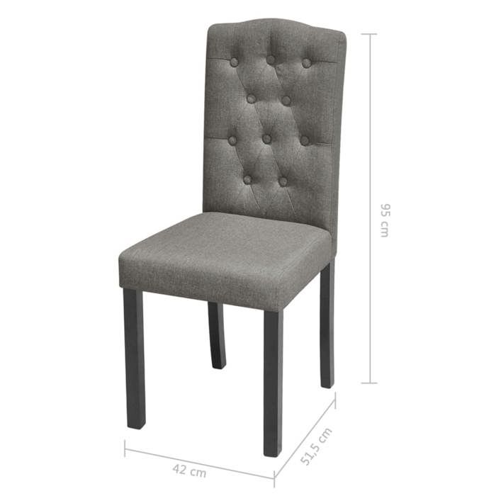 VidaXL 2x Chaise de Salle à Manger Tissu Gris Chaise à Manger Cuisine Meubles 242223