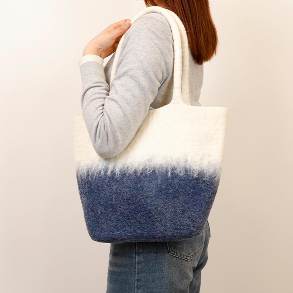 Marushin Mini Nepalese Square Gradient Fair Trade 0395020700 Bag, Bag, Blue, Handmade, Product,