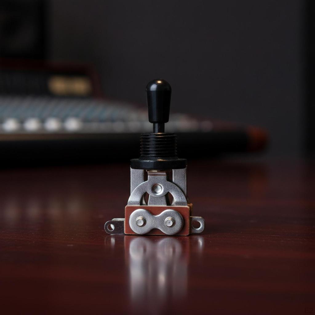 ThreePosition Guitar Toggle Switch Screw Terminals, Threaded Mounting Section, Electric