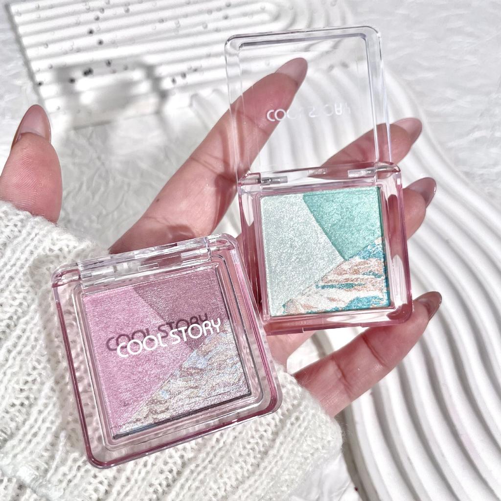 3-color Caramel Chocolate Eyeshadow Palette Pearlescent Whitening Mini Eye Shadow Palette Waterproof Glitter Powder Set Portable