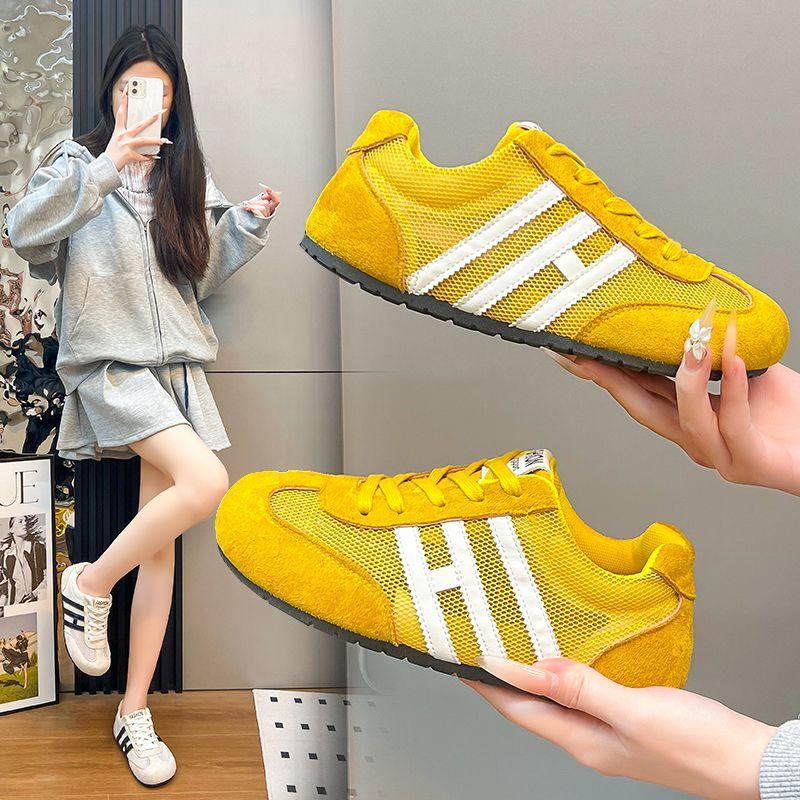 2025 neue Sommer Mesh atmungsaktiv dünne deutsche Trainingsschuhe Einzelschuhe Damen hohle Mesh-Schuhe Forrest Gump Schuhe lässige Sportschuhe