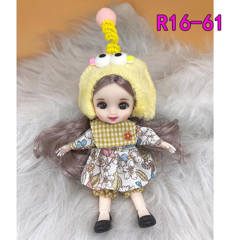 16cm 8-Point BJD Princess Doll with Denim Wedding Dress & Accessories - 6" Dress-Up OB11 Clothes, Tops, and Shorts