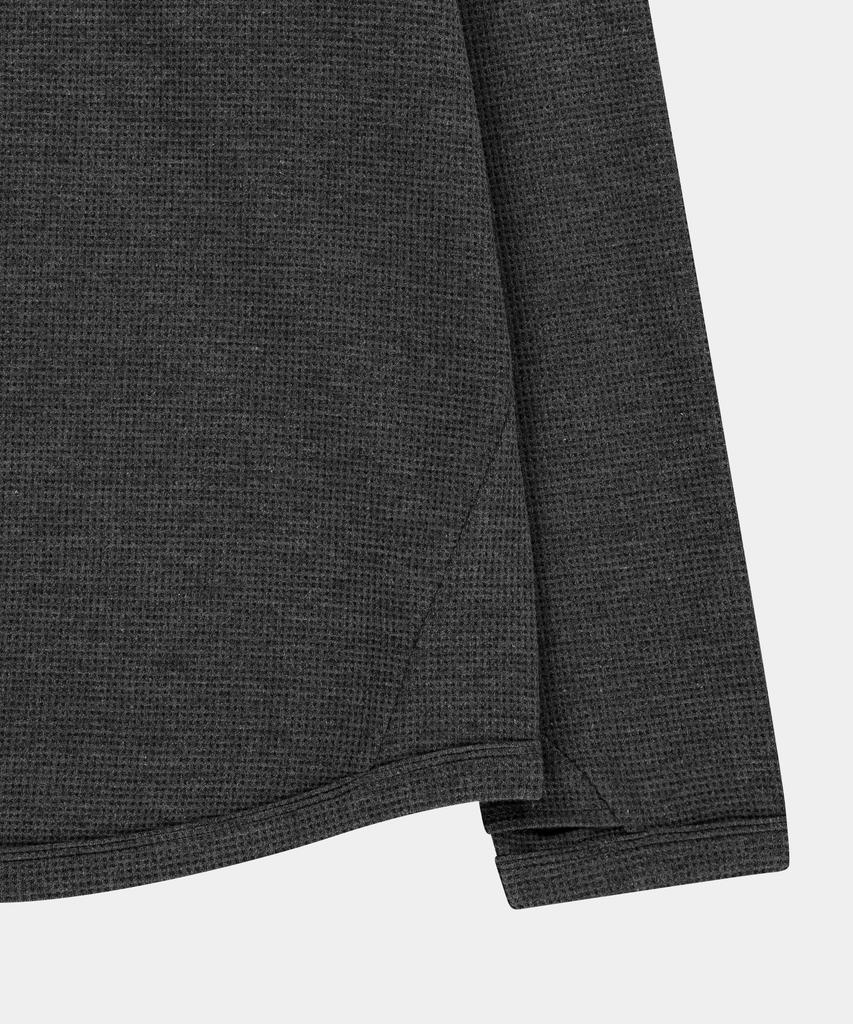 SLOWACID Curved Waffle Henley Neck [Charcoal]