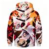 Hazbin Hotel Multi‑Character Halloween Hoodie, Men 3D Print Pullover Hooded Sweatshirt Long Sleeve Kangaroo Pocket Fan Merch Top