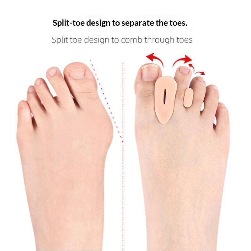 1Pair Silicone Thumb Valgus Toe Separator Soft Shock-Absorbing Massage Forefoot Pad With Holes  Bunion Corrector