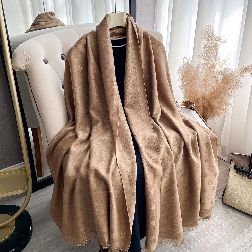 Scarf Women'S Gold Thread Spring And Autumn Thin Scarf Imitation Cashmere Polka Dots Simple Fashion Versatile Air Conditioner Shawl