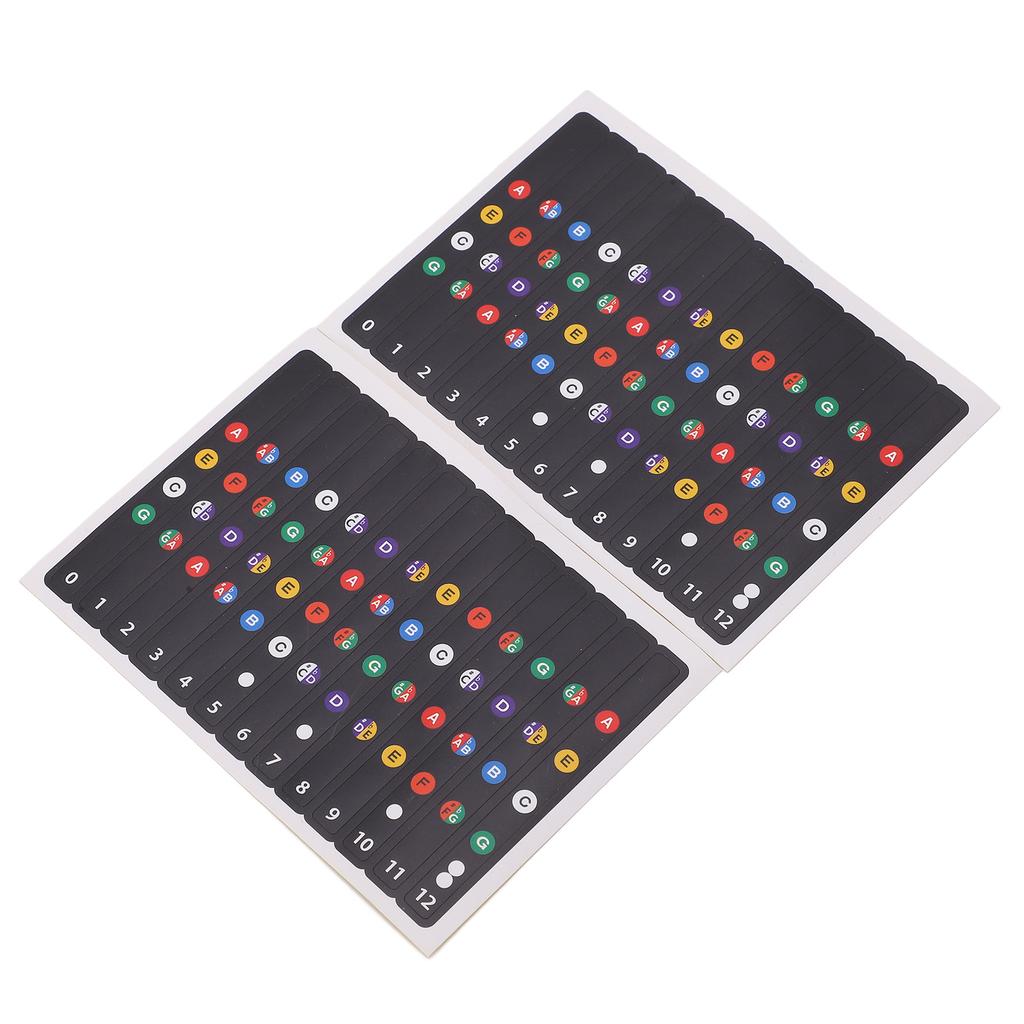 2Pcs Ukulele Fretboard Stickers Chord Fret Note PVC Finger Guide for Beginner Concert