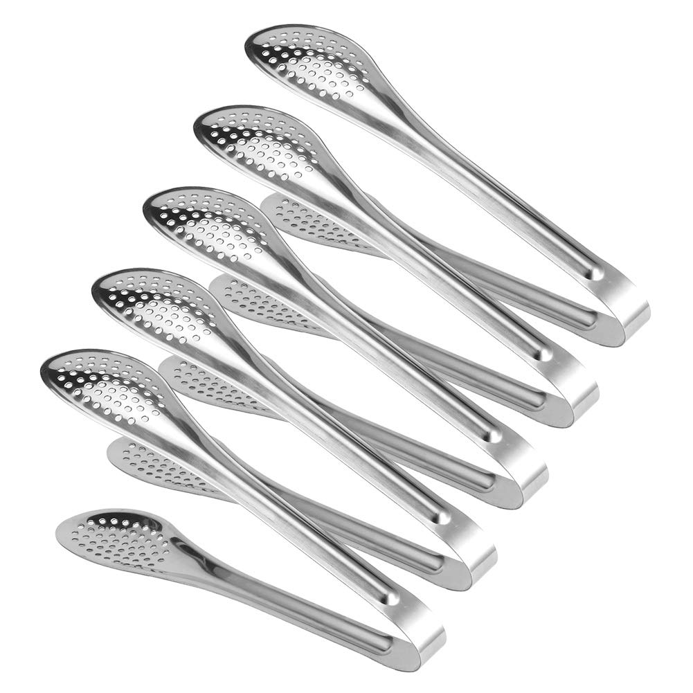 

5-Piece Multifunctional Stainless Steel Food Tongs with BBQ Clamps, Bread Clips, Salad Tongs, Serving Tongs, and Kitchen Cooking Tools (Large)