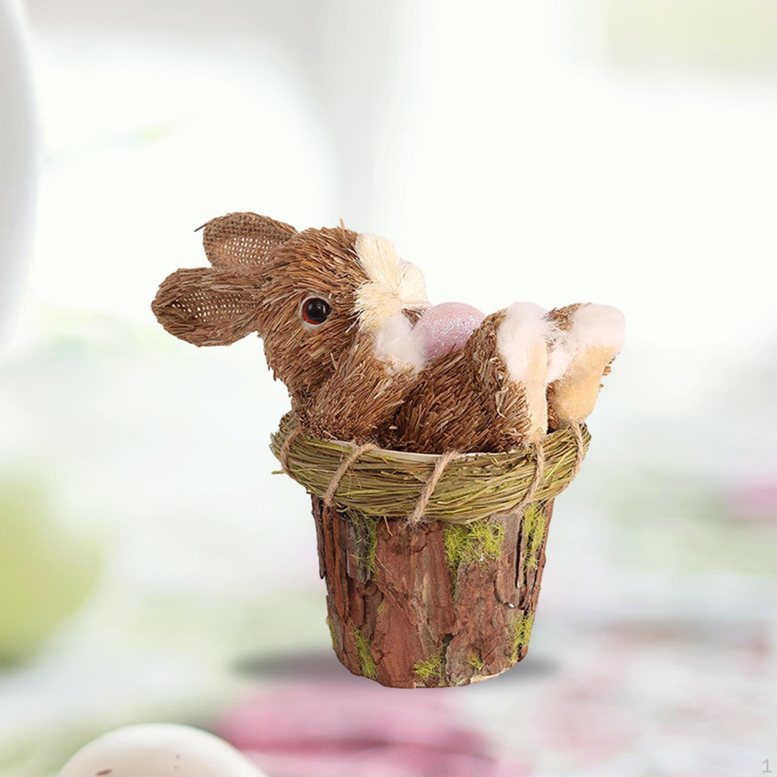 

Handcrafted Straw Bunny Sculpture for Home Decor 9.5cmx16.5cmx14.5cm