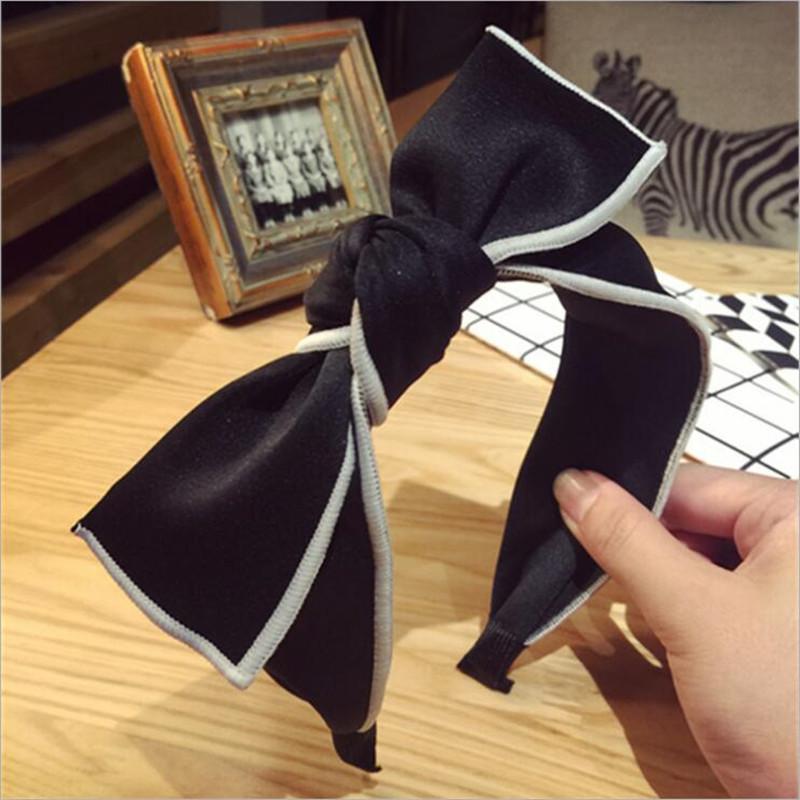 Koreanische Boutique Haarband Schwarz Weiß Schleife Stirnband Frauen Mädchen Haar Kopf Reifen Bänder Accessoires Für Frauen Scrunchy Haarbänder