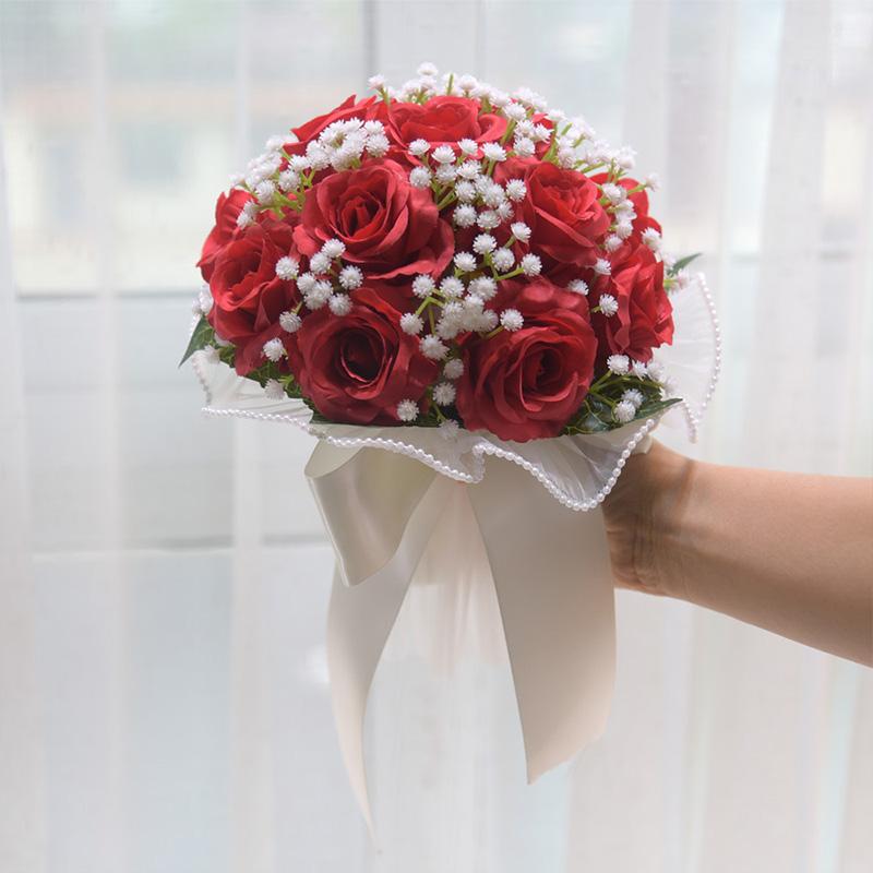 1 pearl lace eternal rose flower photography prop for weddings multi-purpose artificial rose bouquet ribbon