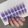 1 Sheet Semi Cured Wrap Gradient Nail Sticker Multi Color Solid Gel Full Cover Slider No Need UV Lamp Cured Fast Gel Nail Decal