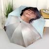 1pc   Kpop Umbrella Portable Folding Umbrella Iron Frame Hole Bone Structure Outdoor Home Umbrella