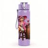 1PC Cowgirl Barrel Vintage Print 750ml Color Plastic Sports Water Bottle Leakproof Flip Straw Lid Suitable for Sports Office Home Use