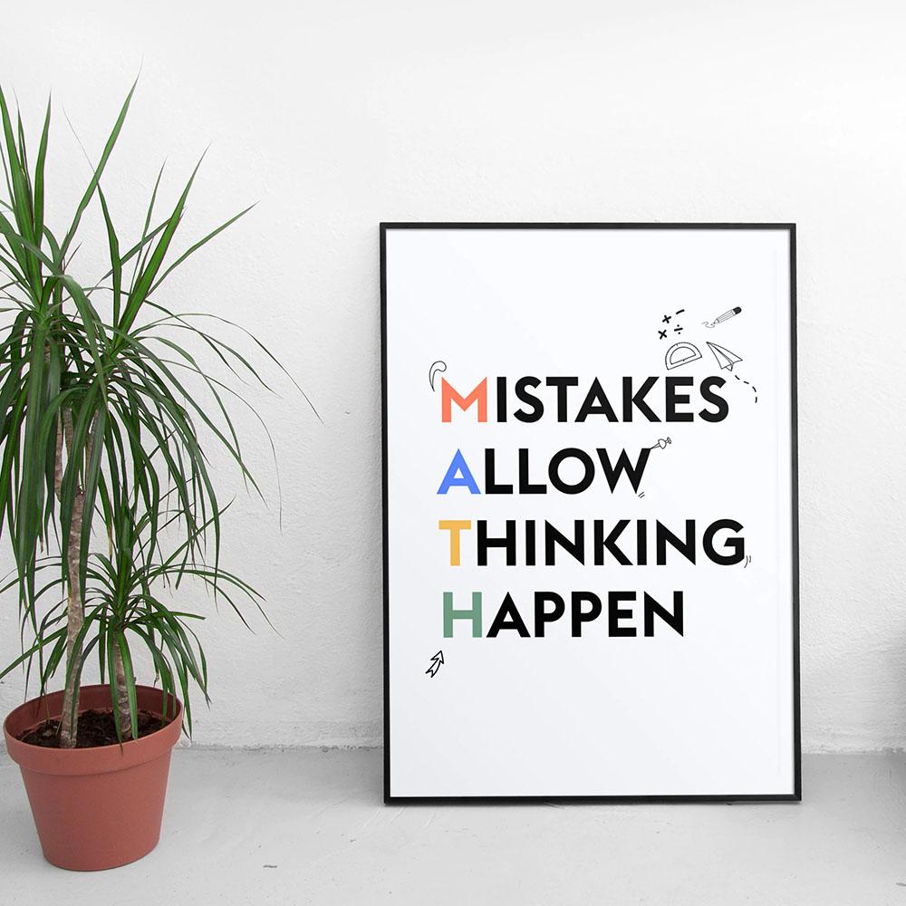 Math Poster Art Print Maths Educational Posters Print Fun Mathematics Wall Art Canvas Painting Classroom Decor Teachers Gift