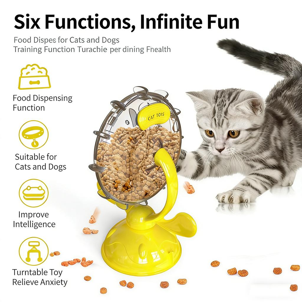 Pet Toys,toys,  Purring Slow Feeding Food Leak Device,  Rotating Windmill Turntable