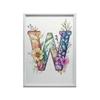 Plakat Litera W Z Kwiatami Plakat Litera W Z Kwiatami, 70X100 Cm, Rama Drewniana Ciemny Brąz, Papier Matowy 230 Gsm