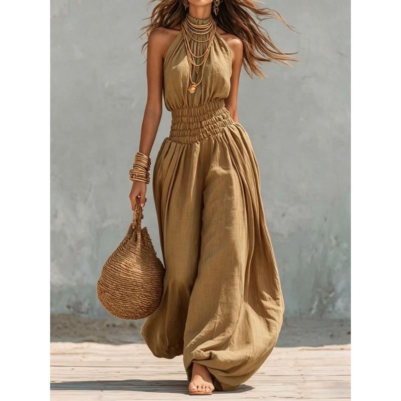 Europe and the United States cross-border TK Amazon Temu hot summer fashion street style sleeveless neck bloomers jumpsuit women