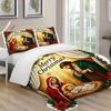3Pcs Nativity Scene Christmas Bedding Holy Family Jesus Mary Joseph Design Duvet Cover Religious Holiday Bedroom Decoration