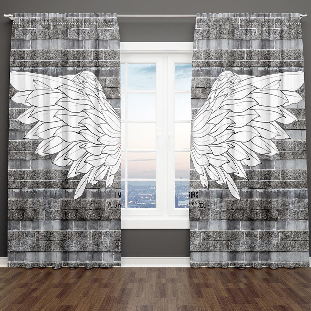 Engelsflügel Sternenvorhänge Fantasy Fenster Vorhänge 2 Paneele Magisches Wohnzimmer Schlafzimmer Heimdeko