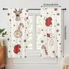 2Pcs,2D Plane Printing Curtain Fabric Christmas Cute Festive Gifts (2) Versatile Fabric (Without Rod) Decorations Inside Use For