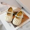 Girls Leather Shoes 2025 Spring and Autumn New Girls Baby Foreign Versatile Single Shoes Children Soft Sole Simple White Shoes Tide