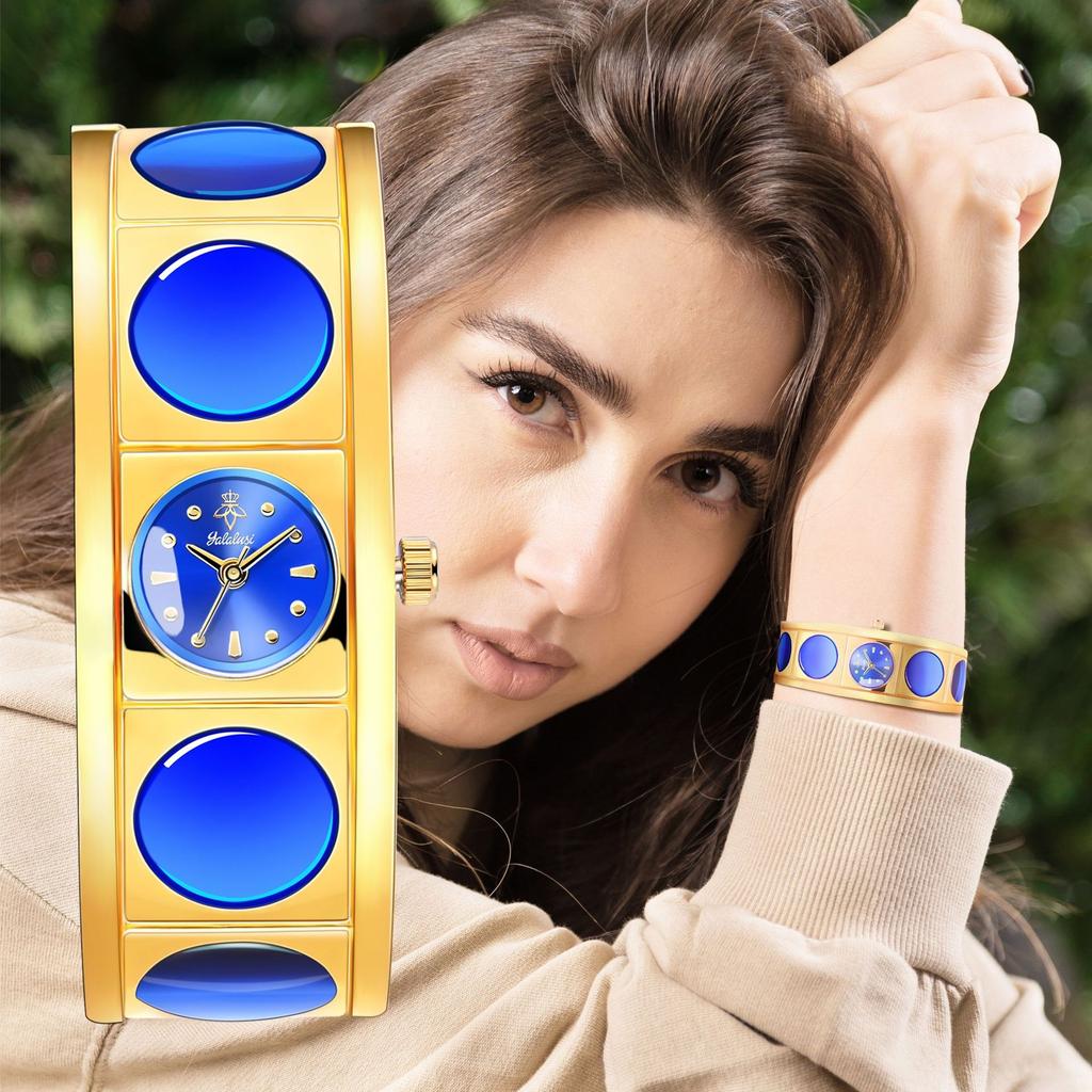 Yalalusi Integrated Bracelet Women's Wristwatch Vintage Fashionable Elegant Waterproof Quartz Alloy Case Pointer 10m Water