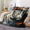 White Tiger  Print Flannel Blanket, High quality Comfortable for All Seasons, Home Decor, Warmth and Comfort