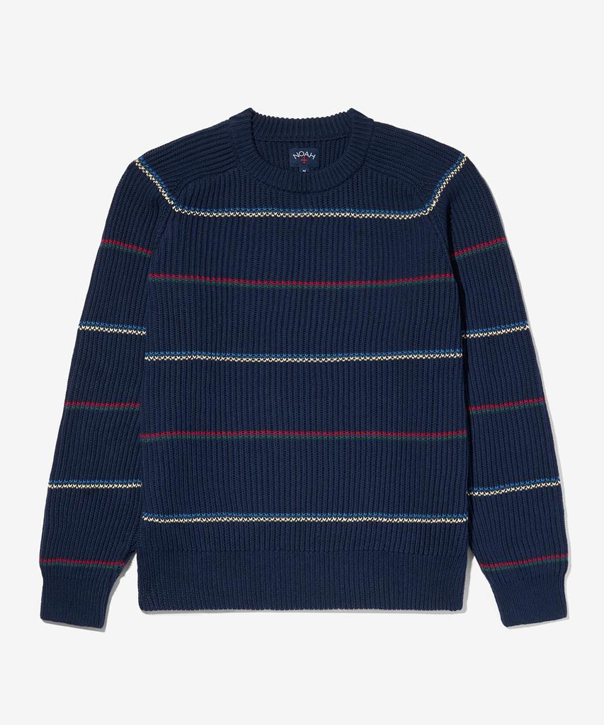 Noa (U) Striped Shaker Sweater Navy Stripe