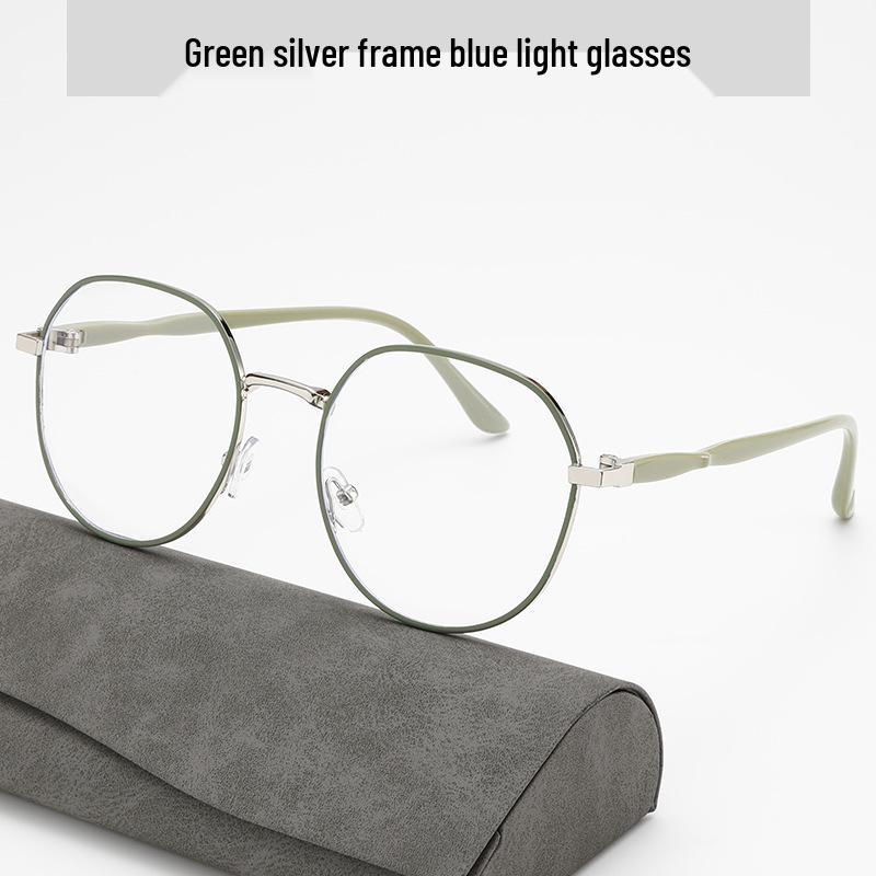 Retro Titanium Round Frame Glasses with Anti-Blue Light Lenses - Xiaohongshu Style for Influencers