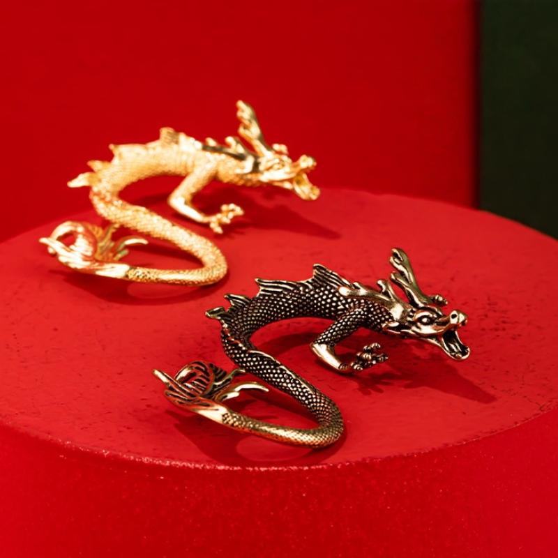 Handcrafted Brass Dragon Figurine 1Pcs Chinese Zodiac Retro Mini Mythical Beast Statue Home Desk Decor Collection