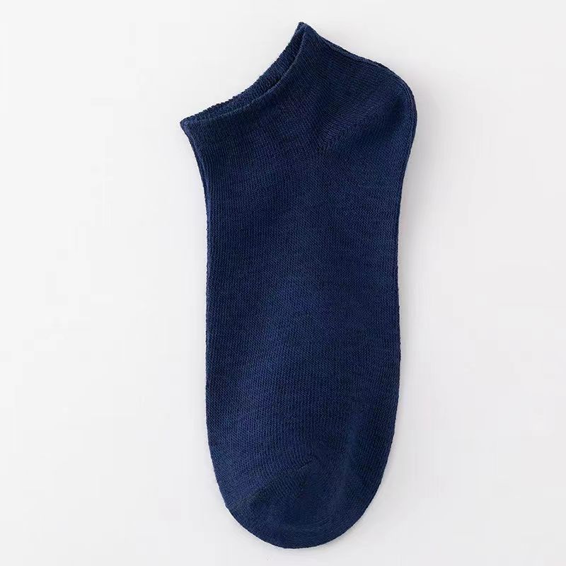 Men's Spring and Summer Thin Leisure Sports Soft and Comfortable Low Top Solid Color with Shallow Mouth Short Cotton Socks