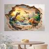 2D Visual Effect Dinosaur World Tapestry Broken Wall Jurassic Scene Wall Hanging for Children's Room