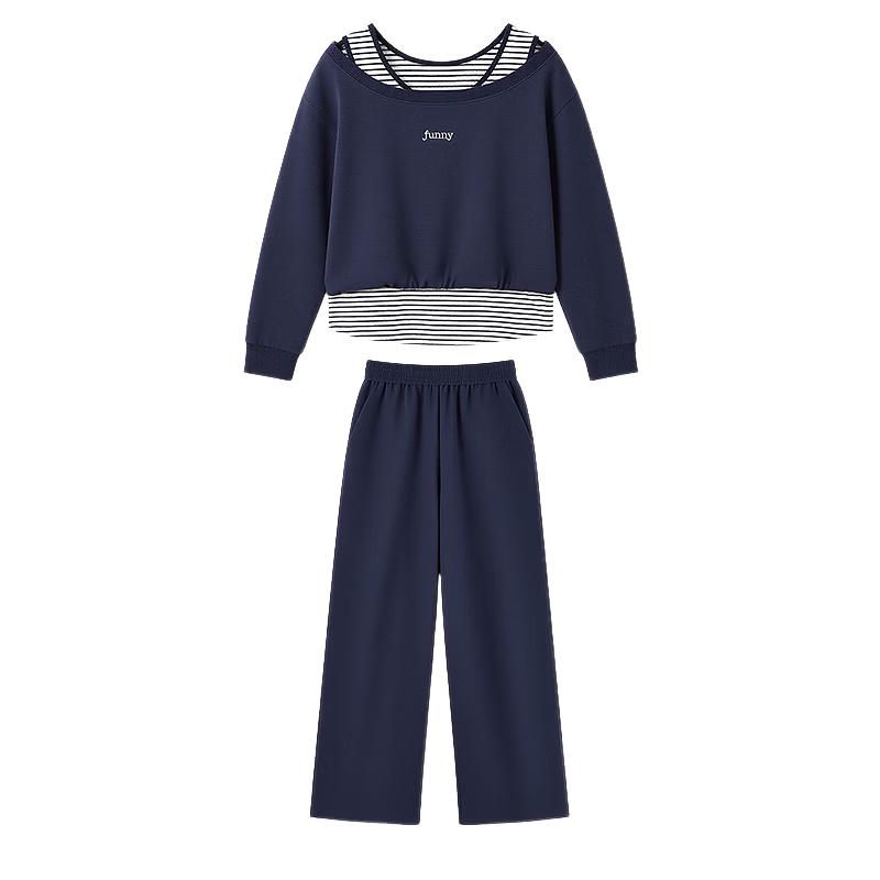 Women s Striped Casual Two-Piece Set M
