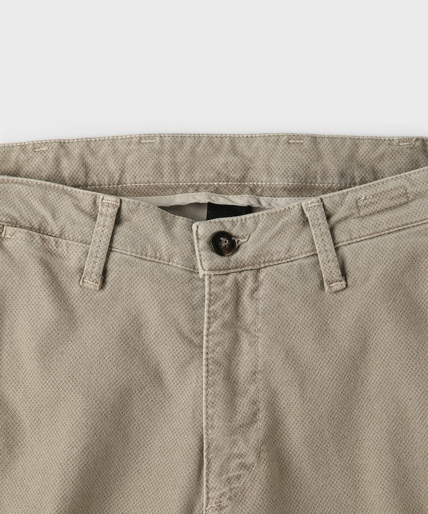 PANICALE Beige Micro Pattern Comfort Fit Cotton Pants