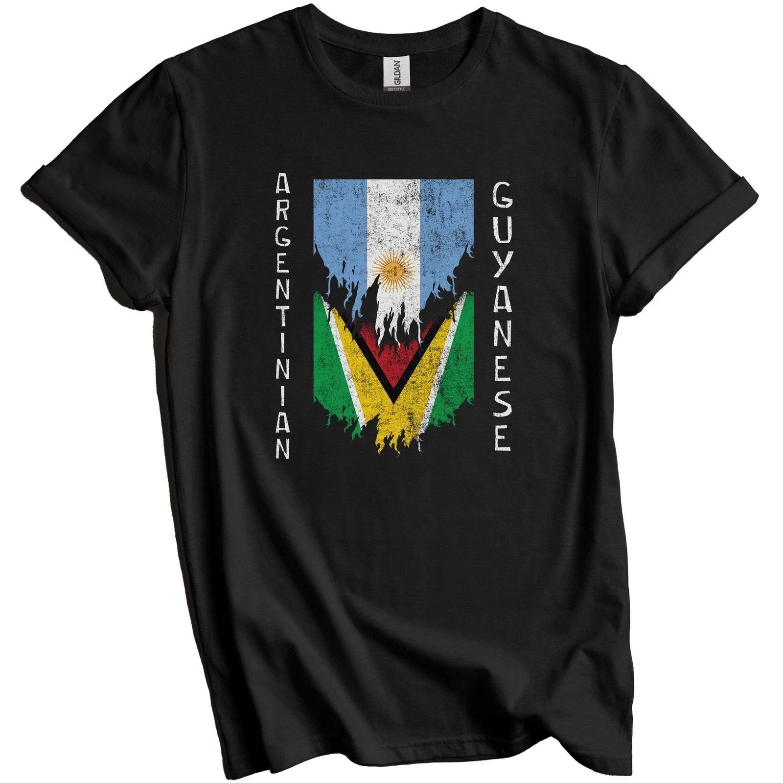 Argentinian Guyanese Flags Ripped Torn Argentina Guyana T-Shirt 3XL