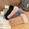 Gloves Women's Winter Riding Cycling Fleece Thickened Warm Cold Windproof Students Winter Suede Five Fingers