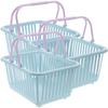 3 Pezzi Piccolo Cesto Portaoggetti in Plastica con Manici Portatile Leggero Design Aperto per Bagno Cucina Dispensa Camera da Letto Lavanderia